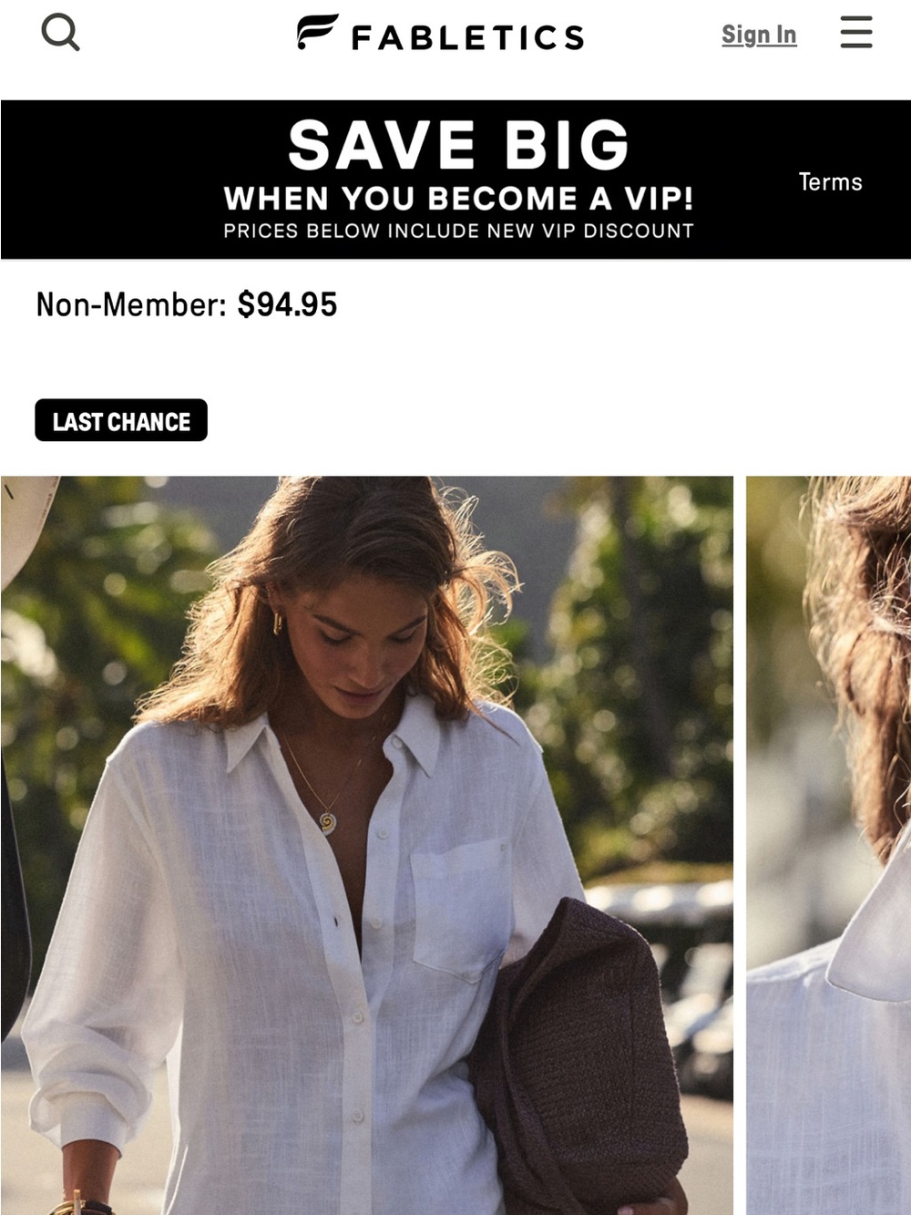 Fabletics  Lifestyle Linen Oversized Button-Up Shirt